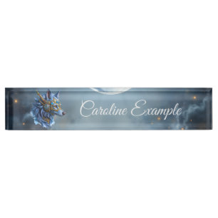 Porte-nom Gardien au clair de lune du Voile de Saphir.