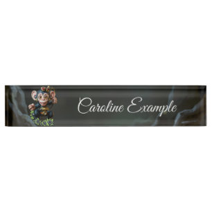 Porte-nom Gardien de la grotte à ressort – Le singe qui murm