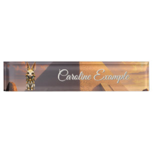 Porte-nom Gardien Ensoleillé – Lapin Relique du Désert.