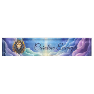 Porte-nom Gardiens au clair de lune – Lion cosmique