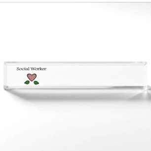 Porte-nom GH de rouge d'assistant social