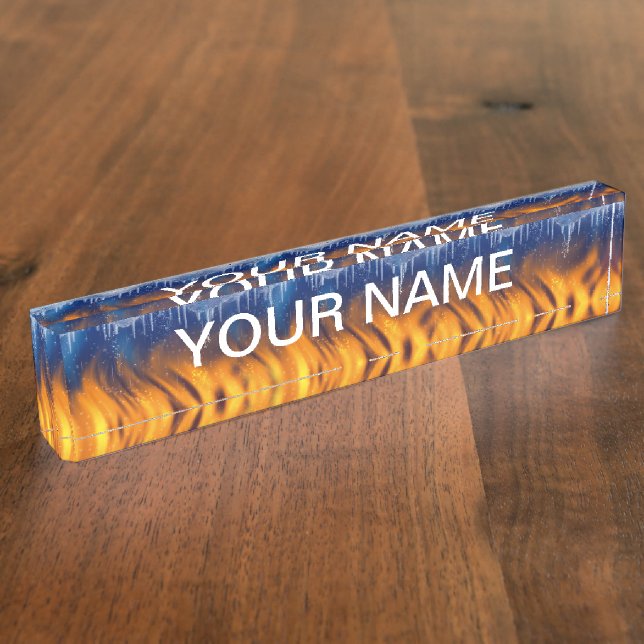 Porte-nom Glace et flamme (Taille)