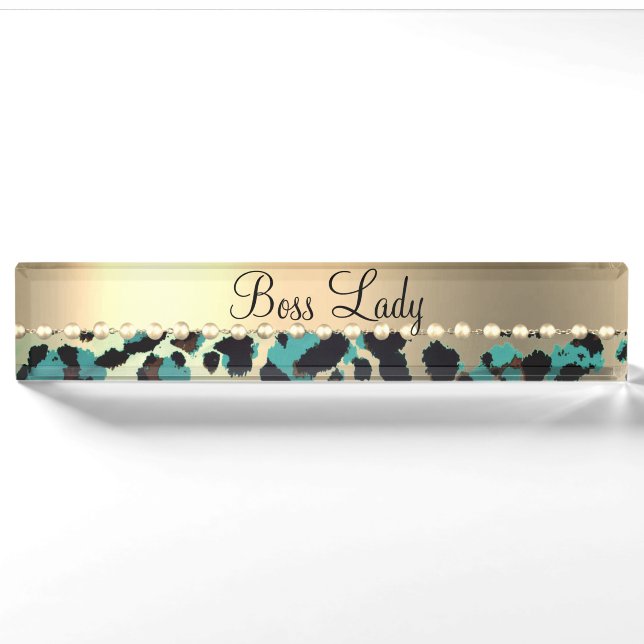 Porte-nom Glam Leopard Boss Lady (Devant)