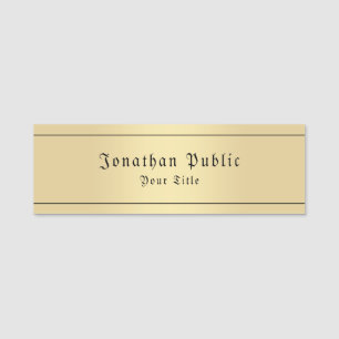 Porte-nom Glamour Faux Gold Vintage Look Vieux Style Texte