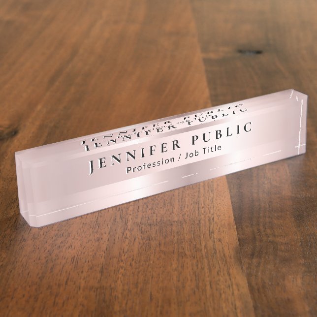 Porte-nom Glamour Name Surname Template Rose Gold Luxury (Taille)
