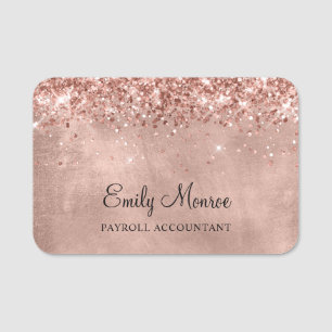 Porte-nom Glitter Rose or