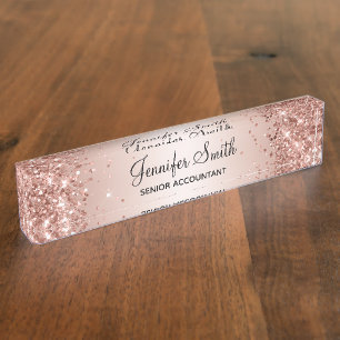 Porte-nom Glittère Rose Gold Gradient