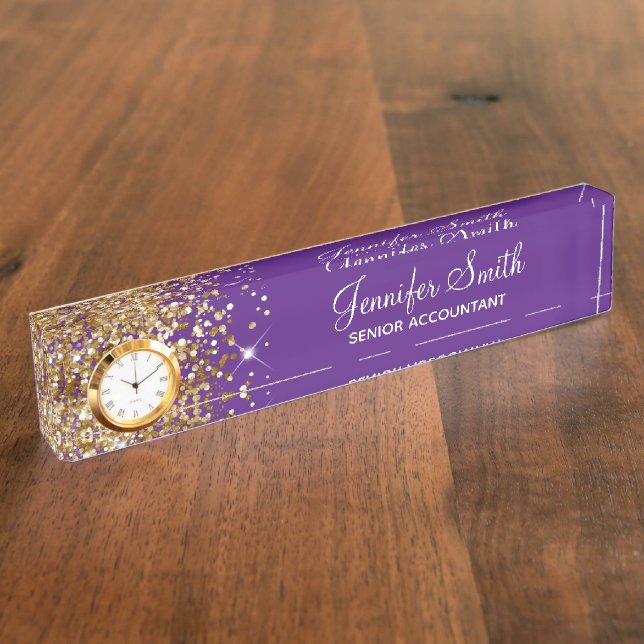 Porte-nom Glitterie de fille Glam Royal violet (Taille)