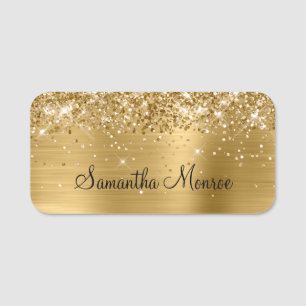 Porte-nom Glitterie métal or