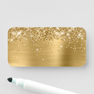 Porte-nom Glitterie or métal blanc