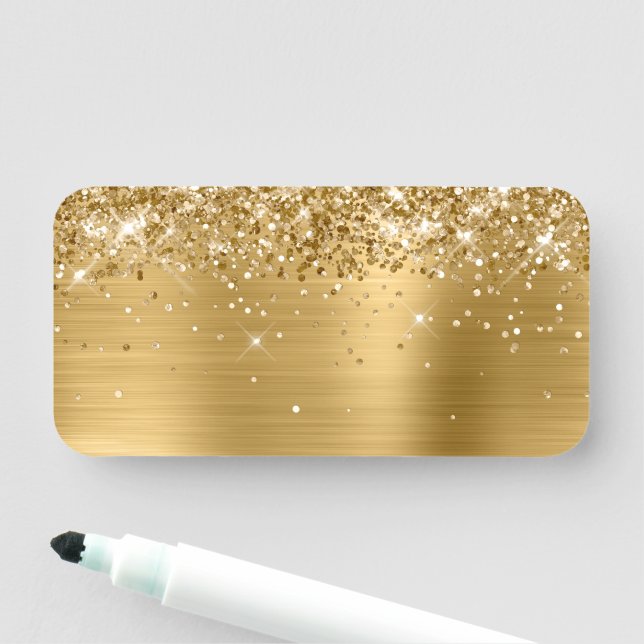 Porte-nom Glitterie or métal blanc (En situation)