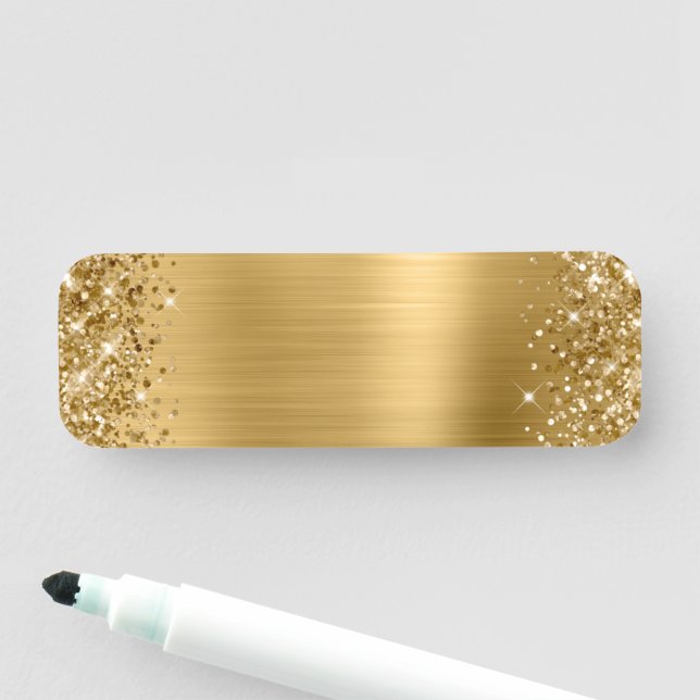 Porte-nom Glittery Gold Foil Blu (En situation)