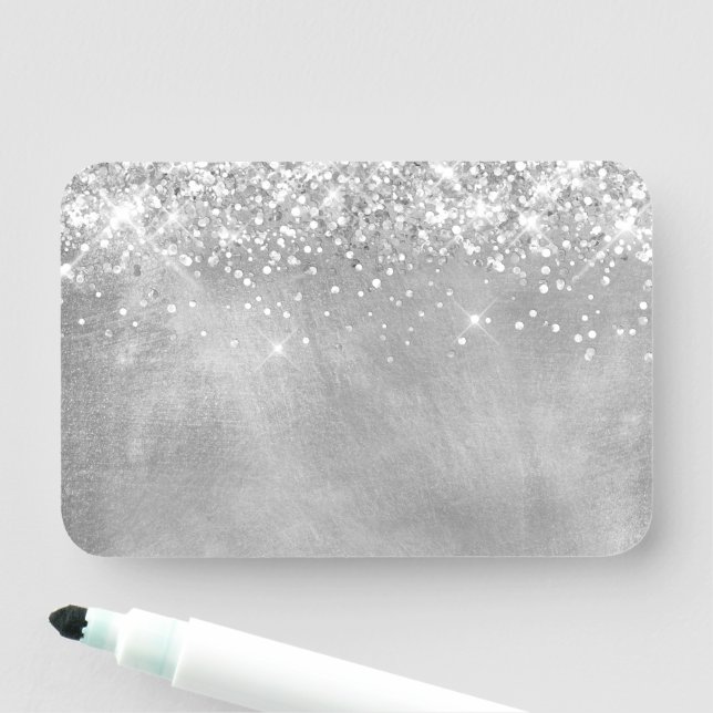 Porte-nom Glittery Silver Blond (En situation)