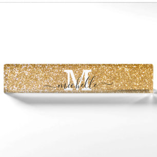 Porte-nom Gold Elegant Parties scintillant Feminine Nom de s