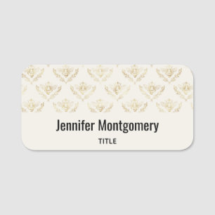 Porte-nom Golden Bumble Bee avec un Motif de la Couronne