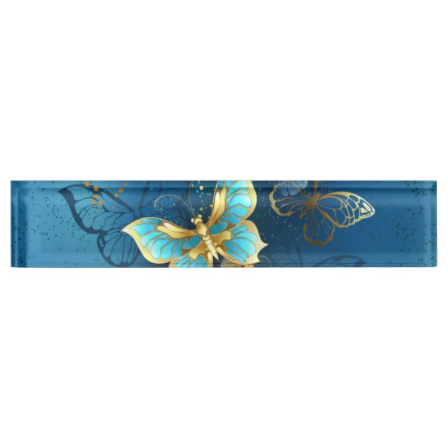 Porte-nom Golden butterflies (Devant)
