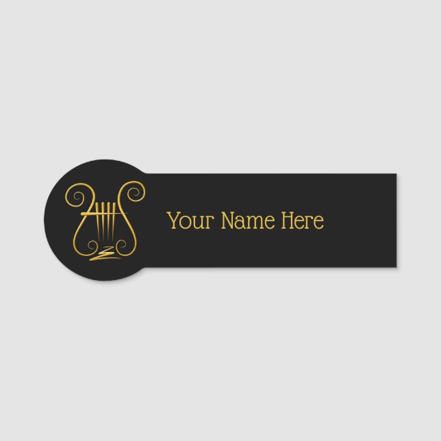 Porte-nom Golden lyre (Devant)