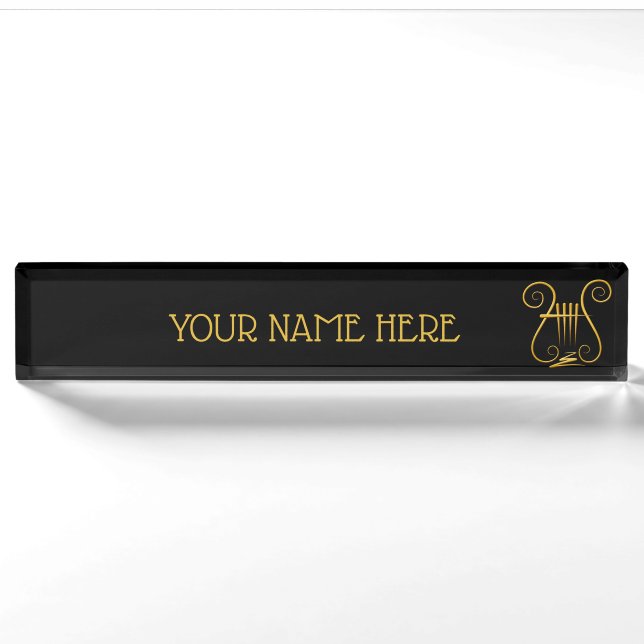 Porte-nom Golden lyre (Devant)