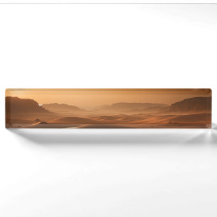Porte-nom Golden Serenity - Desert Landscape at Sunset