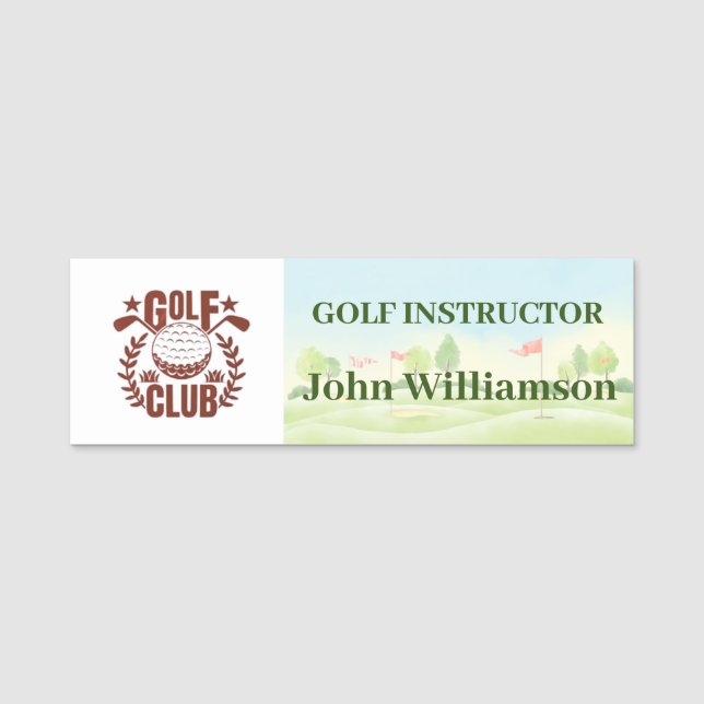 Porte-nom Golf Club League Logo Membre Nom du client (Devant)