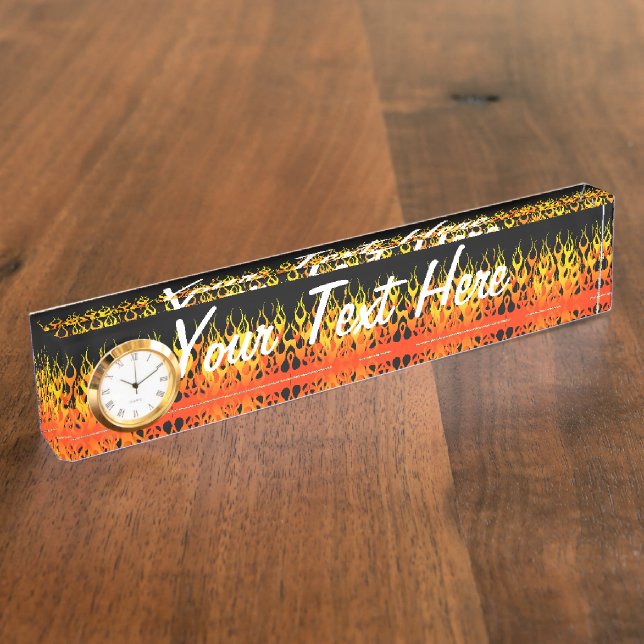 Porte-nom Graphique Flames Hot Racing (Taille)
