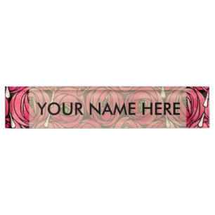 Porte-nom Graphique rose Art Nouveau Rennie Macintosh