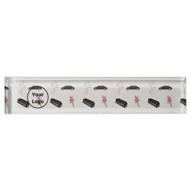 Porte-nom Gray funeral business pattern (Devant)