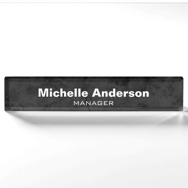 Porte-nom Gray Professional Manager Moderne Plain (Devant)