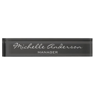 Porte-nom Gris Charme Professionnel Script Manager