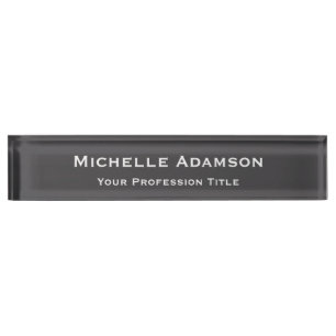 Porte-nom Gris Couleur Professionnel Plat Moderne
