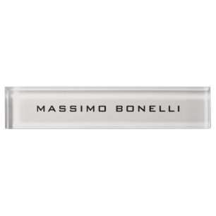 Porte-nom Gris Platine Minimaliste Moderne Lisible