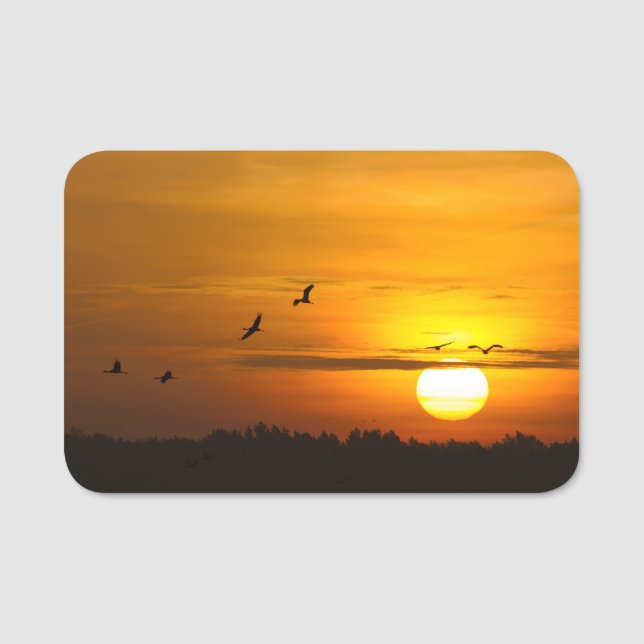 Porte-nom Grues au soleil (Devant)