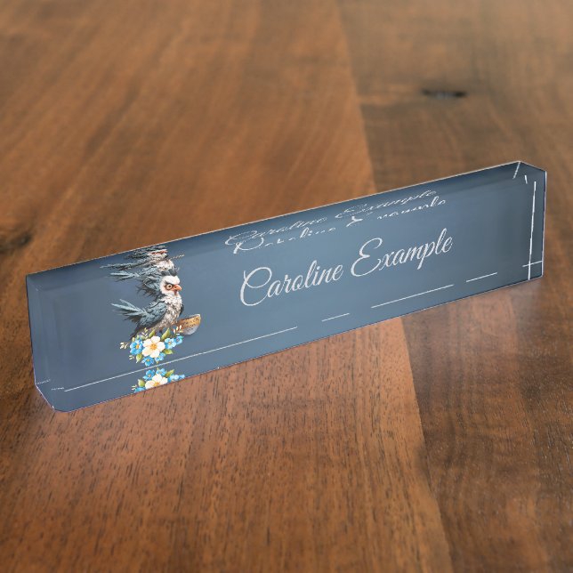 Porte-nom Grumpy Bird lundi. (Taille)