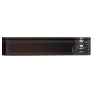 Porte-nom Guitare Électrique Sur Fond Noir