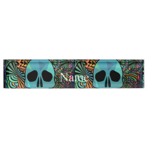 Porte-nom Halloween Hippie Skull Thunder_cove