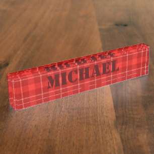 Porte-nom HAMbWG - Red Tartan
