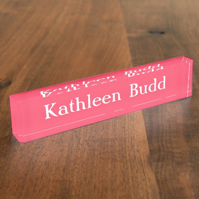 Porte-nom HAMbyWG - Plaque de nom du bureau - rose Rose (Taille)