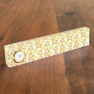 Porte-nom Hibiscus Jaune, Hibiscus Orange, Modèle Floral