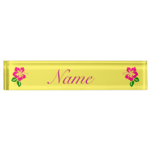 Porte-nom Hibiscus rose tropical Thunder_Cove