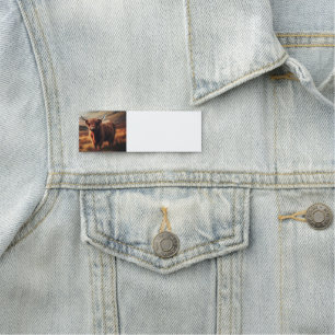 Porte-nom Highland Cow Farm Animal Art