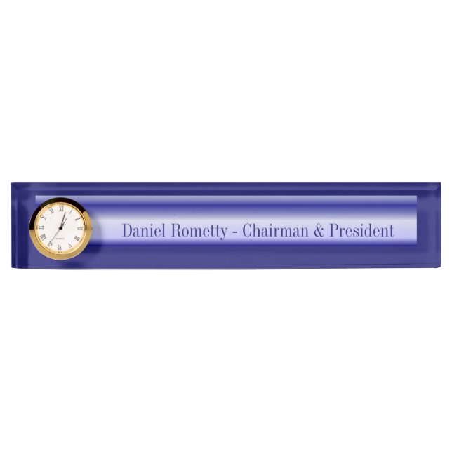 Porte-nom Horloge acrylique de plaque d'identification - (Devant)