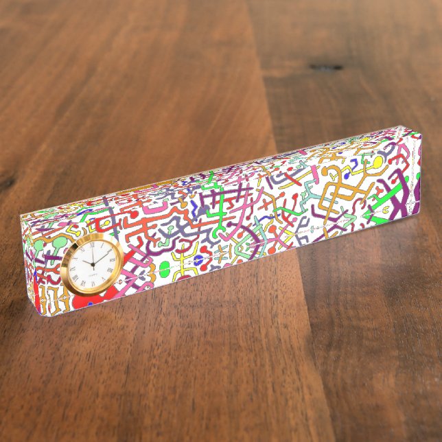 Porte-nom Horloge d'art du bureau (Taille)