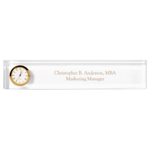 Porte-nom Horloge d'entreprise professionnelle personnalisée