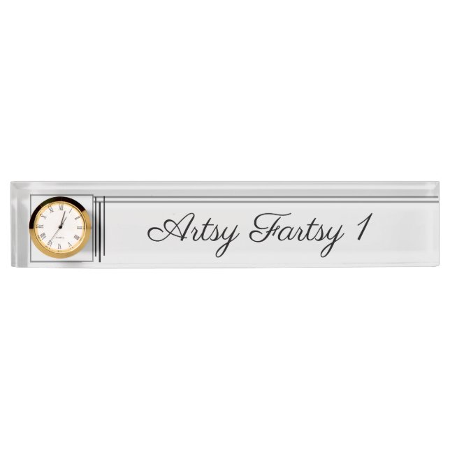 Porte-nom "Horloge" Personnalisez ma plaque signalétique (Devant)