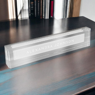 Porte-nom Huile d'argent Luxe Professional Modern