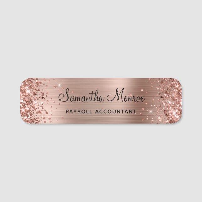 Porte-nom Huile d'or Rose (Devant)