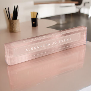 Porte-nom Huile d'or rose Blush Pink Foil Moderne