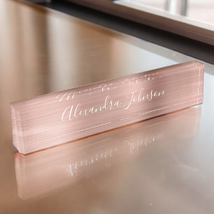 Porte-nom Huile d'or rose Blush Pink Foil Moderne