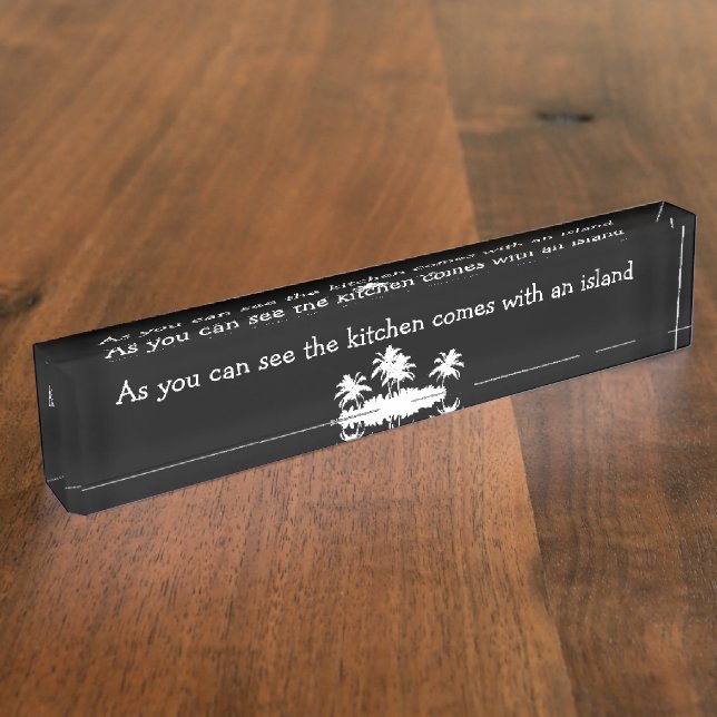 Porte-nom Humour drôle de bureau d'agent immobilier (Taille)