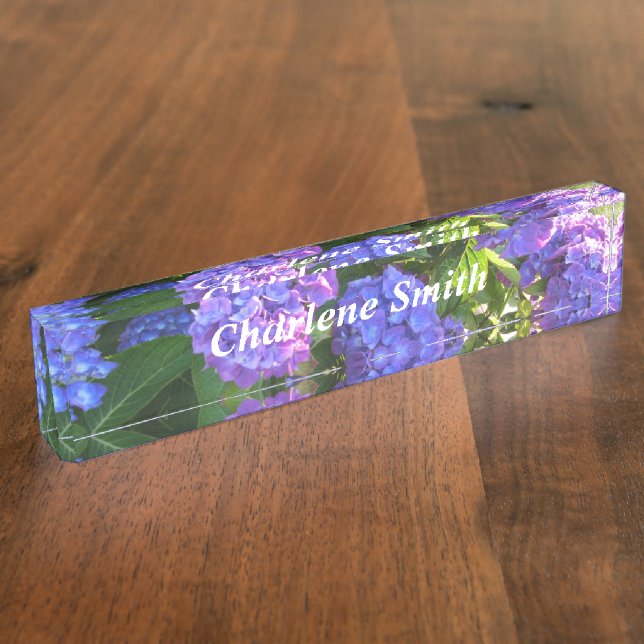 Porte-nom Hydrangée violette (Taille)